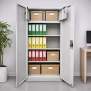 Fișet metalic, 2 uși, 3 polițe și 2 casete, 40 kg/poliță, 900x400x1800mm, gri, A180/6 B4U