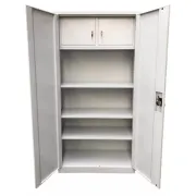 Fișet metalic, 2 uși, 3 polițe și 2 casete, 40 kg/poliță, 900x400x1800mm, gri, A180/6 B4U
