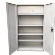 Fișet metalic, 2 uși, 3 polițe, 40 kg/poliță, 900x400x1800mm, cu picioare, gri, A180/6 B4U