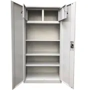 Fișet metalic, 2 uși, 3 polițe, 40 kg/poliță, 900x400x1800mm, cu picioare, gri, A180/6 B4U