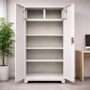 Fișet metalic, 2 uși, 3 polițe, 40 kg/poliță, 900x400x1800mm, cu picioare, gri, A180/6 B4U