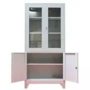 Dulap metalic de medicamente, 4 uși, 3 polițe, 35 kg/poliță, 900x400x1900mm, gri, C151 B4U