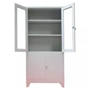 Dulap metalic de medicamente, 4 uși, 3 polițe, 35 kg/poliță, 900x400x1900mm, gri, C151 B4U