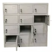 Vestiar metalic, 12 compartimente 3x4, 900x500x900mm, gri, B4U