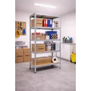 Raft metalic 5 polițe MDF 150 kg/poliță 180x90x35 cm montaj cu CLIPS/ CLEME