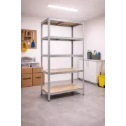 Raft metalic 5 polițe MDF 150 kg/poliță 180x90x35 cm montaj cu CLIPS/ CLEME