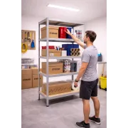 Raft metalic 5 polițe MDF 150 kg/poliță 180x90x35 cm montaj cu CLIPS/ CLEME