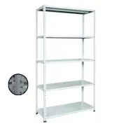 Raft metalic GRI cu 5 polițe 176x90x45cm 300 kg /poliță montaj prin clipsare B4U