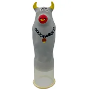 Prezervativ decorativ pictat manual Condomerie Grey Bull XL