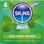 Prezervative cu aromă de mentă Skins Mint – pachet 4 bucăți
