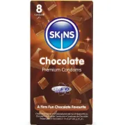 Prezervative Skins Chocolate Premium – aromă de ciocolată, 8 bucăți
