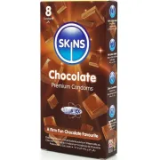 Prezervative Skins Chocolate Premium – aromă de ciocolată, 8 bucăți