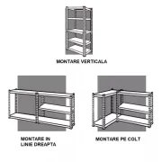 Raft metalic GRI cu 5 polițe 250x100x60cm 180 kg /poliță montaj montaj prin clipsare B4U