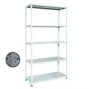 Raft metalic GRI cu 5 polițe 250x100x60cm 180 kg /poliță montaj montaj prin clipsare B4U