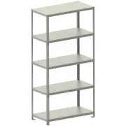 Raft metalic GRI 5 polițe METAL 150 kg/poliță 200x100x40 cm montaj cu SURUB