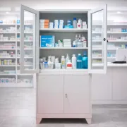 Dulap metalic de medicamente, 4 uși, 3 polițe, 35 kg/poliță, 760x380x1760mm, gri, C153 B4U, montat