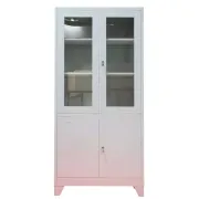 Dulap metalic de medicamente, 4 uși, 3 polițe, 35 kg/poliță, 760x380x1760mm, gri, C153 B4U, montat