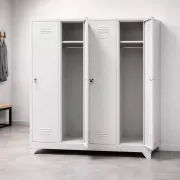 Vestiar metalic, 4 compartimente, bară umerașe, 1175x450x1800mm, gri, C856 B4U