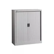 Dulap metalic, 2 uși pliante, 2 polițe, 50 kg/poliță, 1000x420x1200mm, gri, B4U, montat