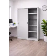 Fișet metalic, 2 uși glisante, 4 polițe, 40 kg/poliță, 1200x450x1900mm, gri, A166/9 B4U