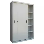 Fișet metalic, 2 uși glisante, 4 polițe, 40 kg/poliță, 1200x450x1900mm, gri, A166/9 B4U, montat