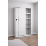 Fișet metalic, 2 uși glisante, 4 polițe, 40 kg/poliță, 1200x450x1900mm, gri, A166/9 B4U, montat