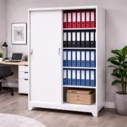 Fișet cu 2 uși glisante cu picioare și 4 polițe 40kg/poliță 1200x450x1900mm A166/9