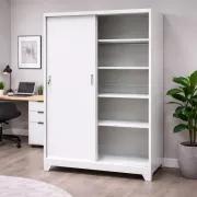 Fișet cu 2 uși glisante cu picioare și 4 polițe 40kg/poliță 1200x450x1900mm A166/9