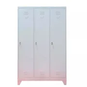 Vestiar metalic, 3 compartimente, bară umerașe, 1200x450x1800mm, gri, A827 B4U