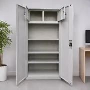 Fișet metalic, 2 uși, 3 polițe și 2 casete, 40 kg/poliță, 900x400x1800mm, gri, A180/6 B4U, montat