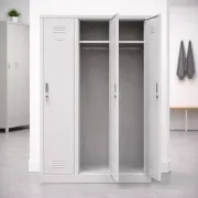 Vestiar metalic, 3 compartimente, bară umerașe, 900x450x1800mm, gri, B801/8 B4U, montat