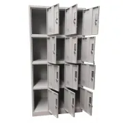 Vestiar metalic, 12 compartimente 3x4, 900x500x1800mm, gri, B808 B4U