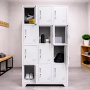 Vestiar cusetat 3x4 cu 12 compartimente - 900x500x1800mm B808 CU PICIOARE FIXE