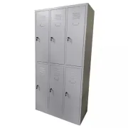Vestiar metalic, 6 compartimente 3x2, 1 poliță, 889x450x1800mm, gri, B802 B4U