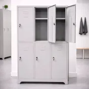 Vestiar metalic, 6 compartimente 3x2, 1 poliță, 889x450x1800mm, gri, B802 B4U
