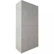 Vestiar metalic, 6 compartimente 3x2, 1 poliță, 889x450x1800mm, gri, B802 B4U, montat