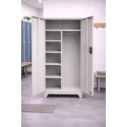 Vestiar fișet spațiu cu polițe și spațiu pentru haine cu bară 920x500x1950 cu picioare MONTAT