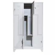 Vestiar metalic, 6 compartimente 3x2 tip Z, bară umerașe, 1150x450x1800mm, gri, B4U