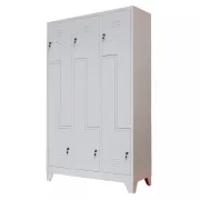 Vestiar metalic, 6 compartimente 3x2 tip Z, bară umerașe, 1150x450x1800mm, gri, B4U