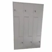 Vestiar metalic, 6 compartimente 3x2 tip Z, bară umerașe, 1150x450x1800mm, gri, B4U