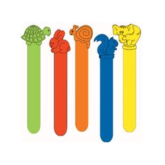 Set 50 depresoare linguale din plastic , ambalate individual cu forme de animale si culori stralucitoare