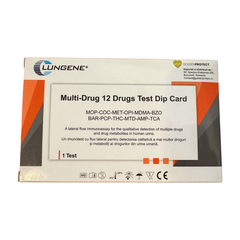 Test rapid multidrog detectare 12 droguri cu prelevare probe din urina : marijuana, cocaina, MDMA, morfina, metamfetamina, opiacee, fenciclidina, metadona, amfetamina, antidepresive triciclice, barbiturice si benzodiazepine