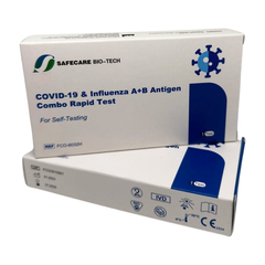 Test rapid antigen Safecare Biotech combinat pentru detectarea virusului gripal A si B si Covid-19, exp la 01/2026