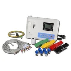 Electrocardiograf Digital Portabil cu 1 Canal – Ecran LCD, Imprimantă Termică de Înaltă Rezoluție, Achiziție 12 Derivații și Protecție la Defibrilare