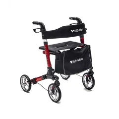 Rolator pliabil FARGO cu 4 roți – cadru de mers din aluminiu, reglabil, cu scaun și frâne (max. 135 kg)