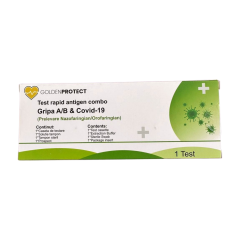 NOU! Test combo Gripa A/B + Covid 19 - prelevare 2 in 1 orofaringian si nazofaringian, Golden Protect - Oferta Promo