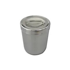 Recipient pentru pansamente din oțel inoxidabil AISI 304 - cu capac - 1 L