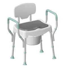 Scaun pentru dus si toaleta cu mânere de sprijin XL - sarcina maxima 227 kg