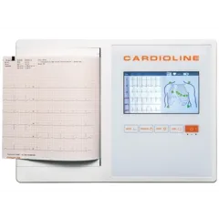 Electrocardiograf Cardioline ECG 200L FULL – Ecran Extra-Generos Touch 7", Imprimantă Lată A4 (216 mm) și Pachet Complet Digital (Algoritm Glasgow + Software PC EasyApp)