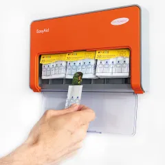 Dispenser EasyAid pentru plasturi  – 90 buc KIDS, model junglă vesel, rezistenți la apă